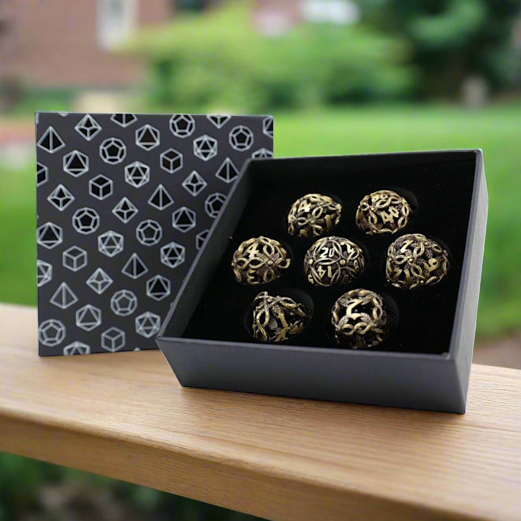 LPG Metal Dice RPG Set Hollow Vines