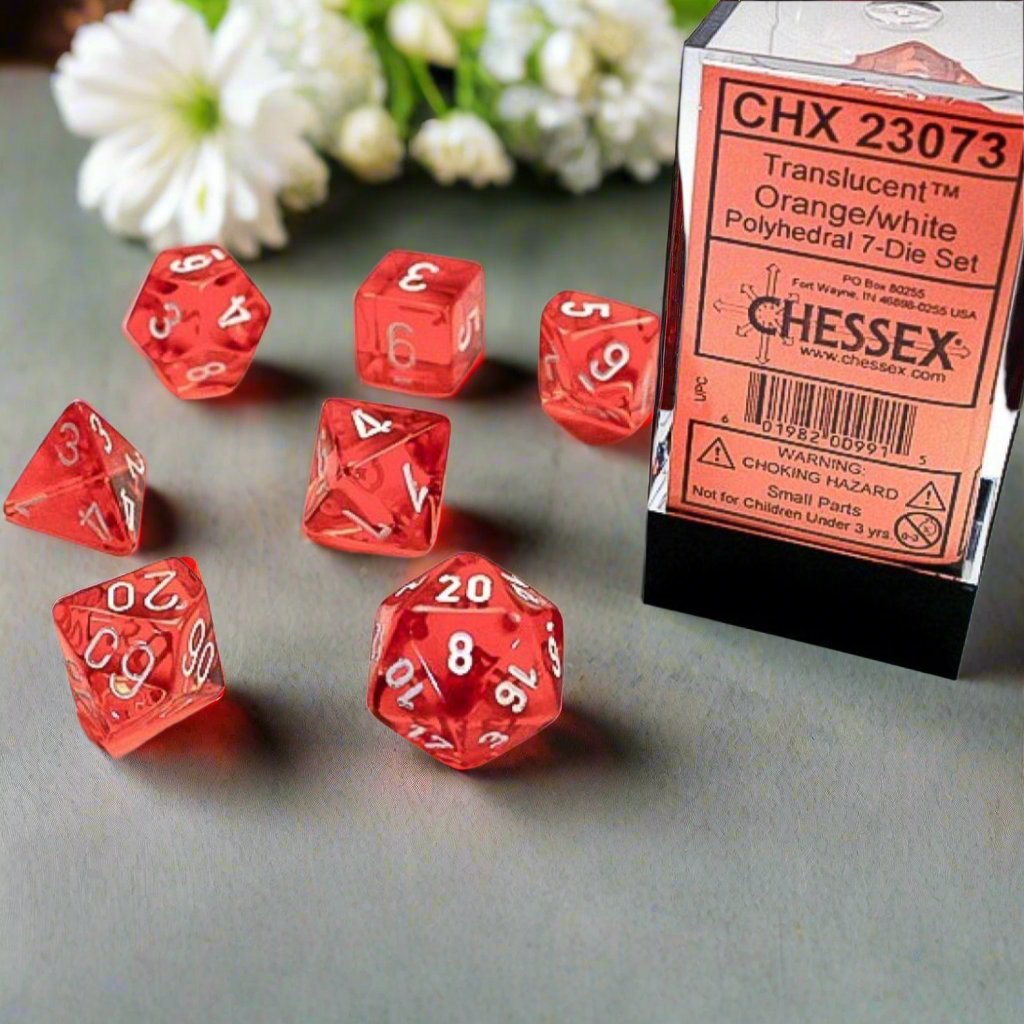 D7-Die Set Dice Translucent Polyhedral