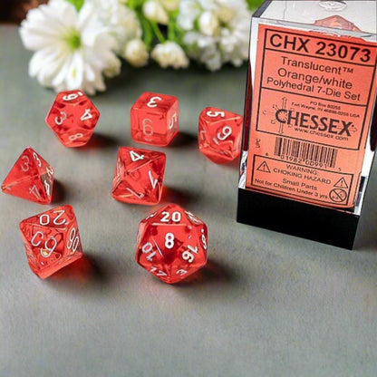 D7-Die Set Dice Translucent Polyhedral