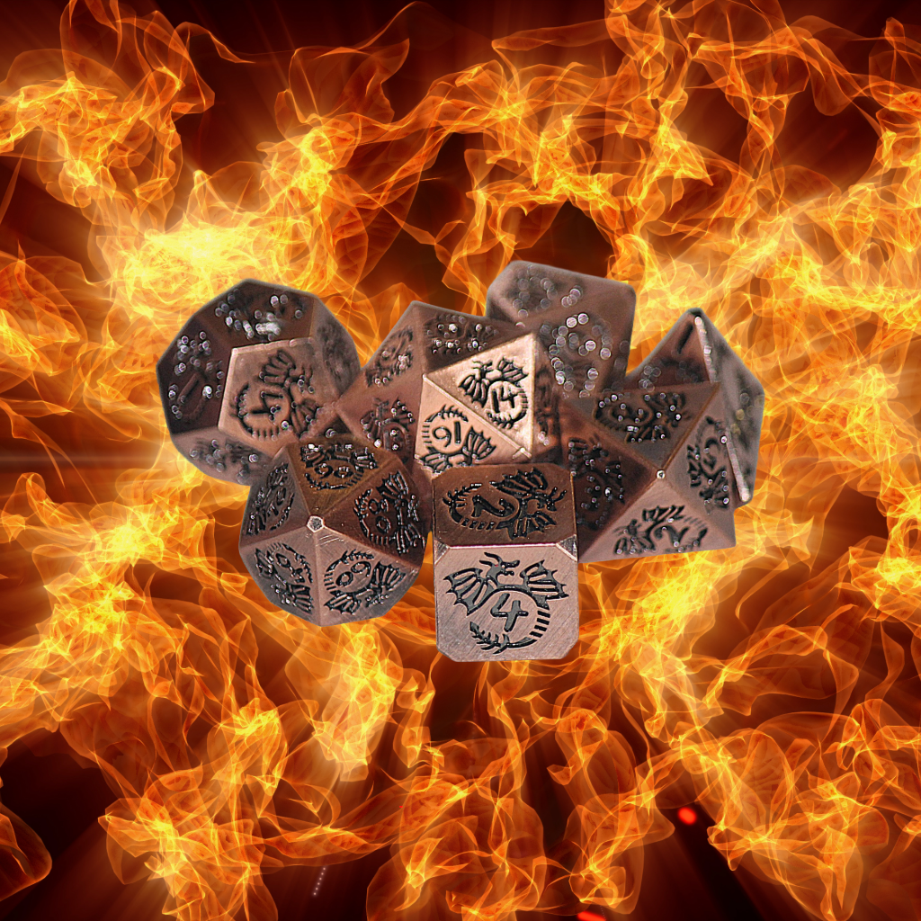 DeckaRolls Metal 7pc Dragon Dice Sets