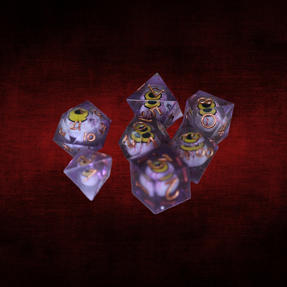 DeckaRolls Bloodshot Eye 7pc Dice Sets