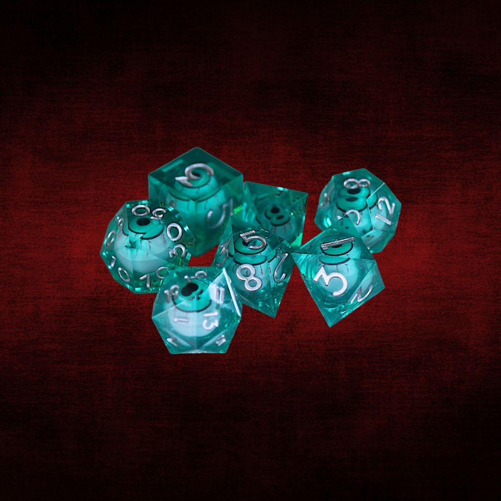 DeckaRolls Bloodshot Eye 7pc Dice Sets