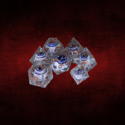 DeckaRolls Bloodshot Eye 7pc Dice Sets