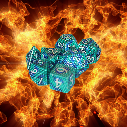 DeckaRolls Metal 7pc Dragon Dice Sets