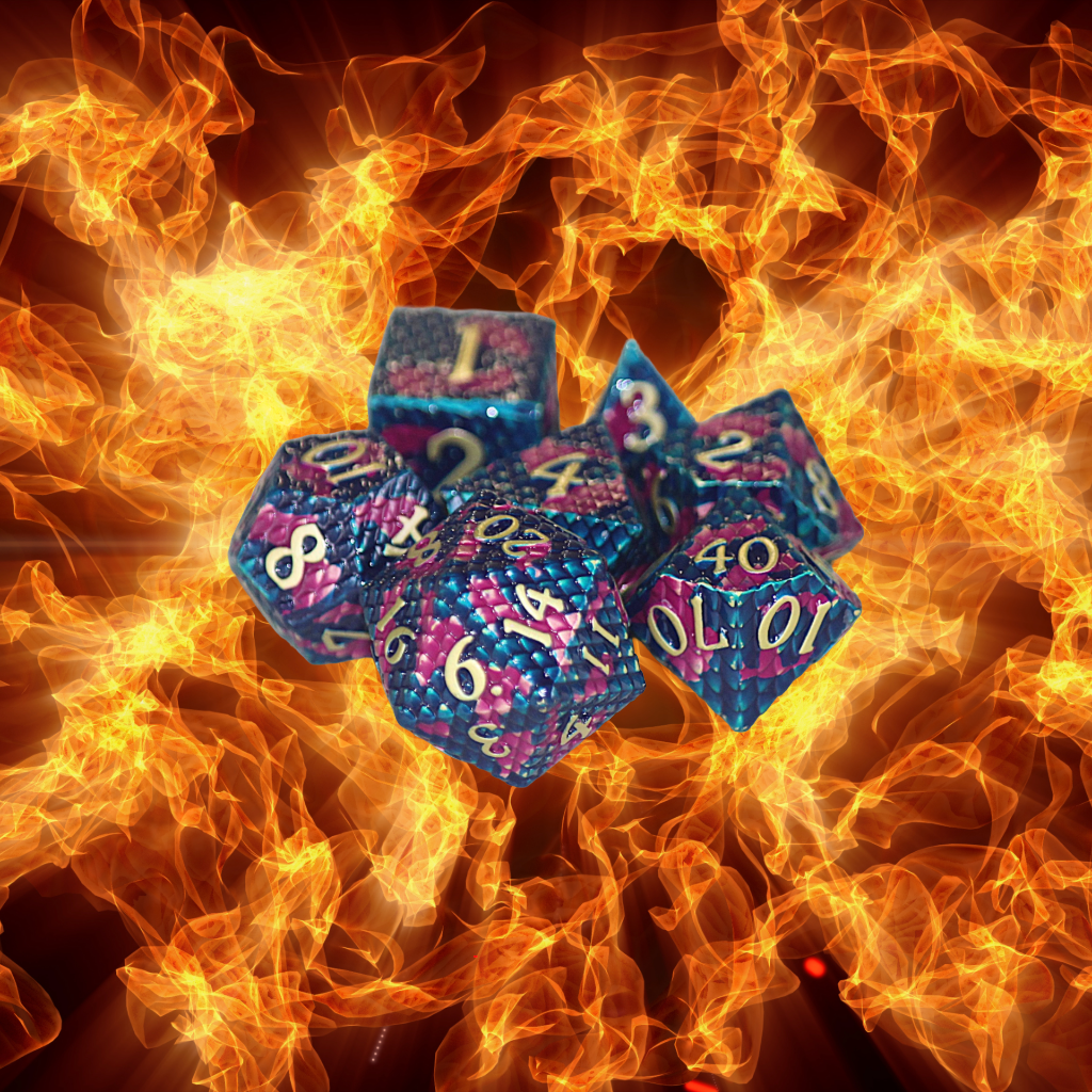 DeckaRolls Metal 7pc Dragon Dice Sets