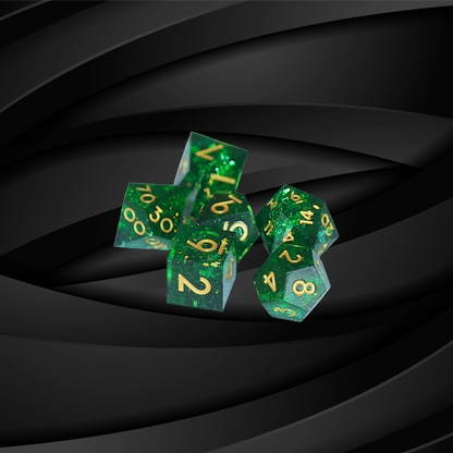 DeckaRolls Solid Colour Sharp Edge 7pc Dice Sets