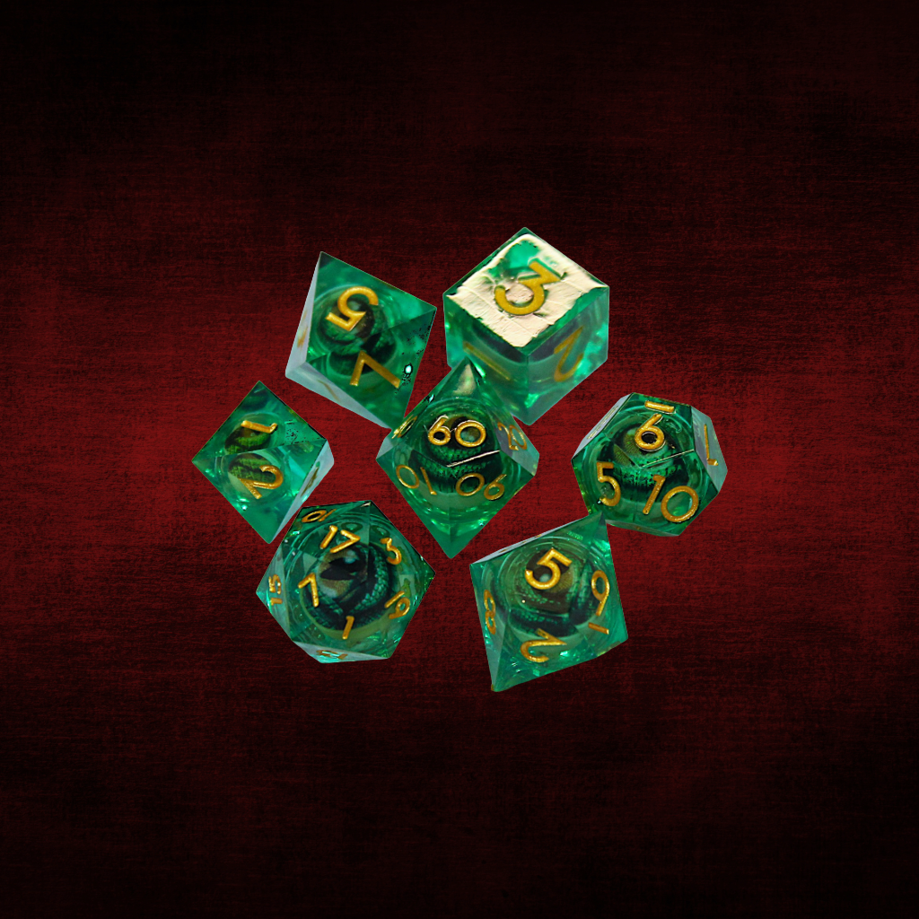 DeckaRolls Bloodshot Eye 7pc Dice Sets