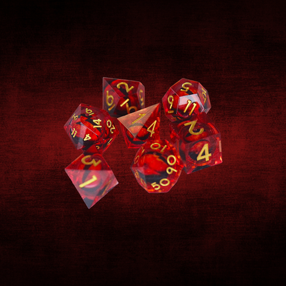 DeckaRolls Bloodshot Eye 7pc Dice Sets