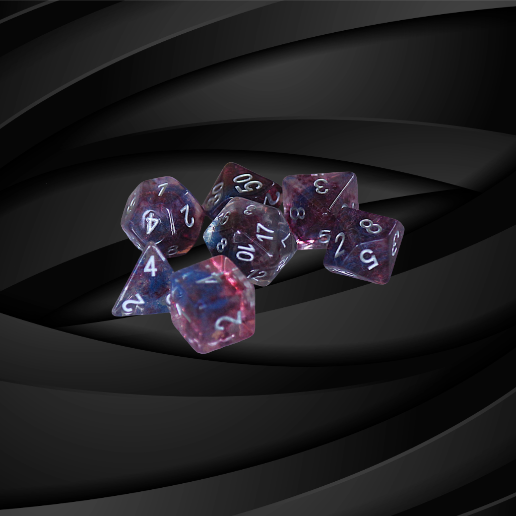 DeckaRolls Solid Colour Sharp Edge 7pc Dice Sets