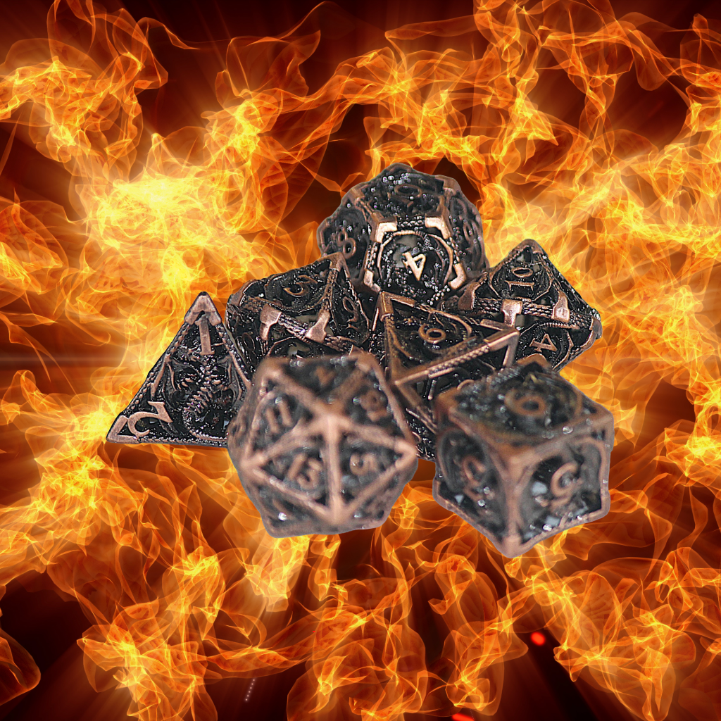 DeckaRolls Metal 7pc Dragon Dice Sets