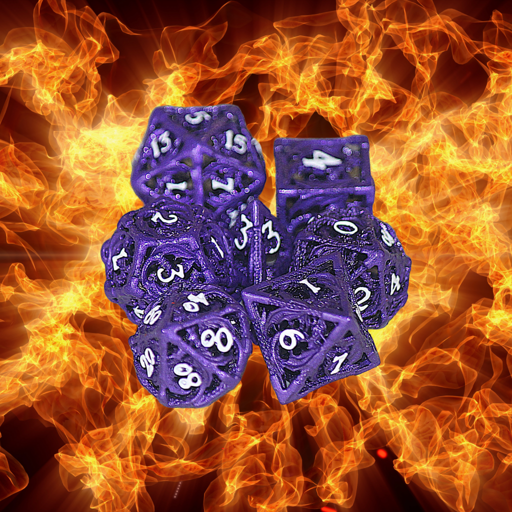 DeckaRolls Metal 7pc Dragon Dice Sets