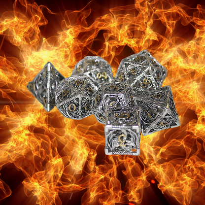 DeckaRolls Metal 7pc Dragon Dice Sets