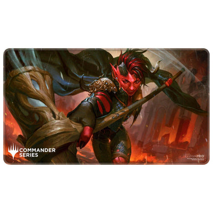Card game playmat with fantasy character design, featuring Ultra Pro logo.
