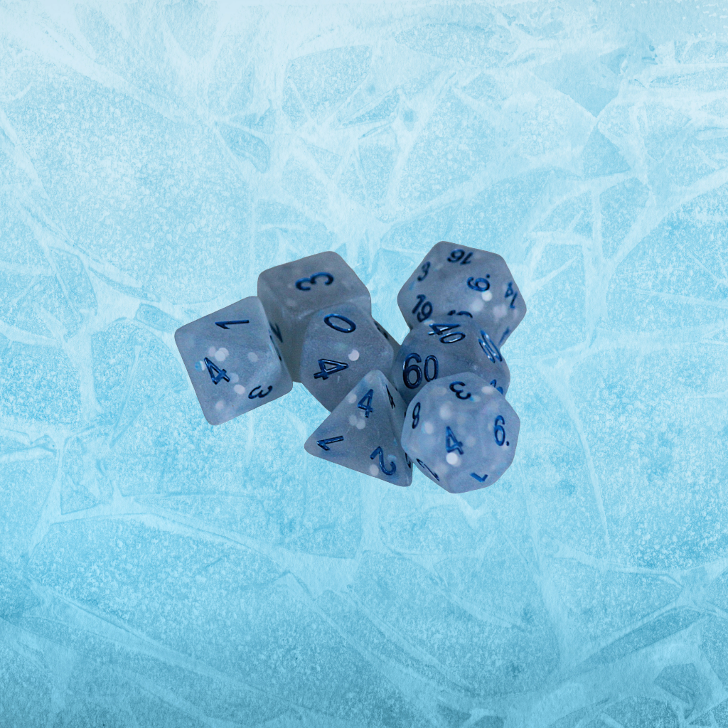DeckaRolls Frosted Resin 7pc Dice Sets