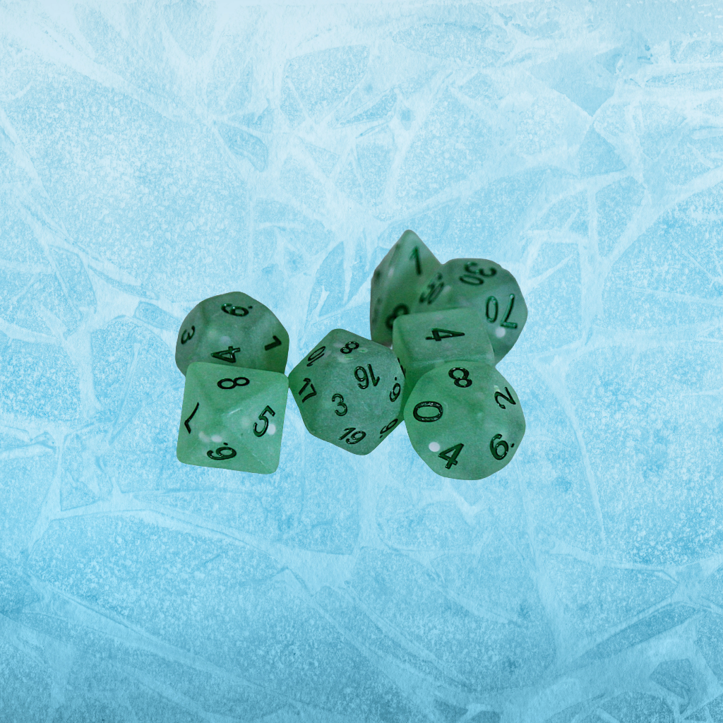DeckaRolls Frosted Resin 7pc Dice Sets