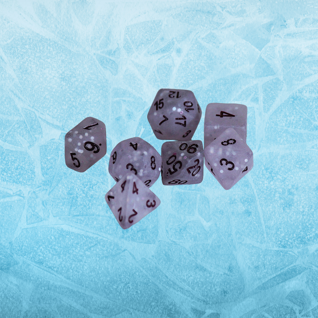 DeckaRolls Frosted Resin 7pc Dice Sets
