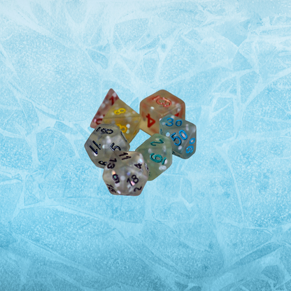 DeckaRolls Frosted Resin 7pc Dice Sets