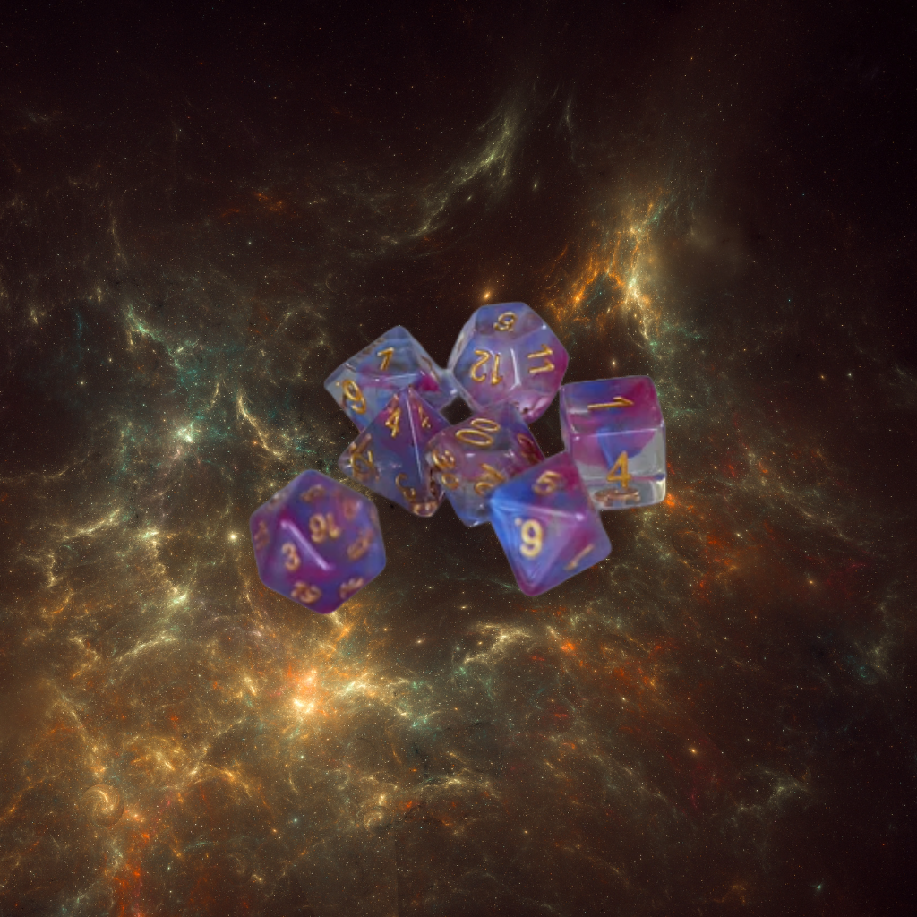 DeckaRolls Resin Nebula 7pc Dice Sets