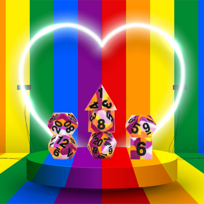 7pc Polyhedral Pride Dice