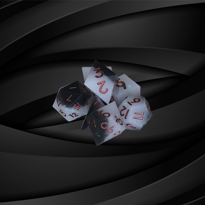 DeckaRolls Solid Colour Sharp Edge 7pc Dice Sets