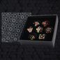 LPG Metal Dice RPG Set Inscripted Hex