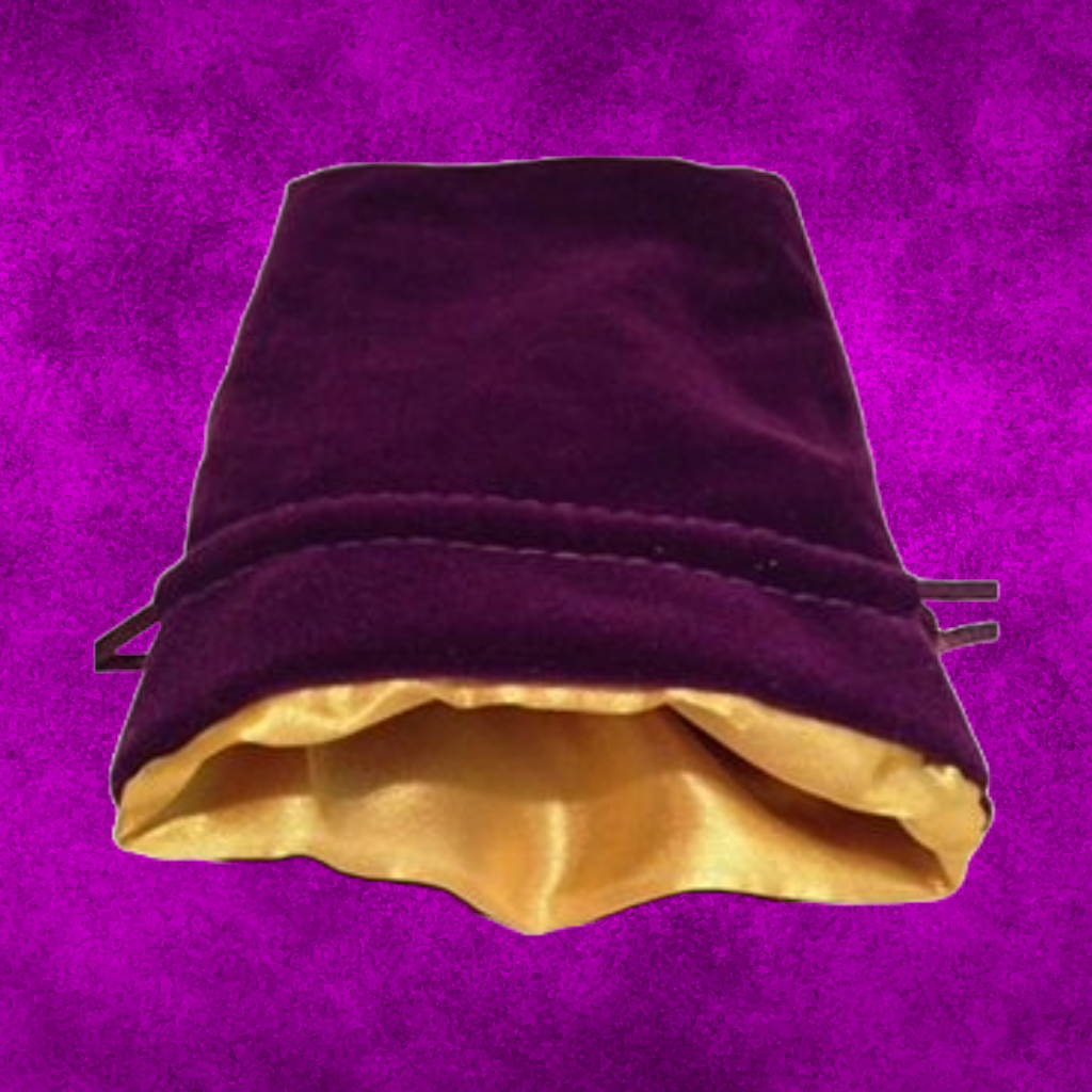MDG Velvet Dice Bag with Gold Satin Lining