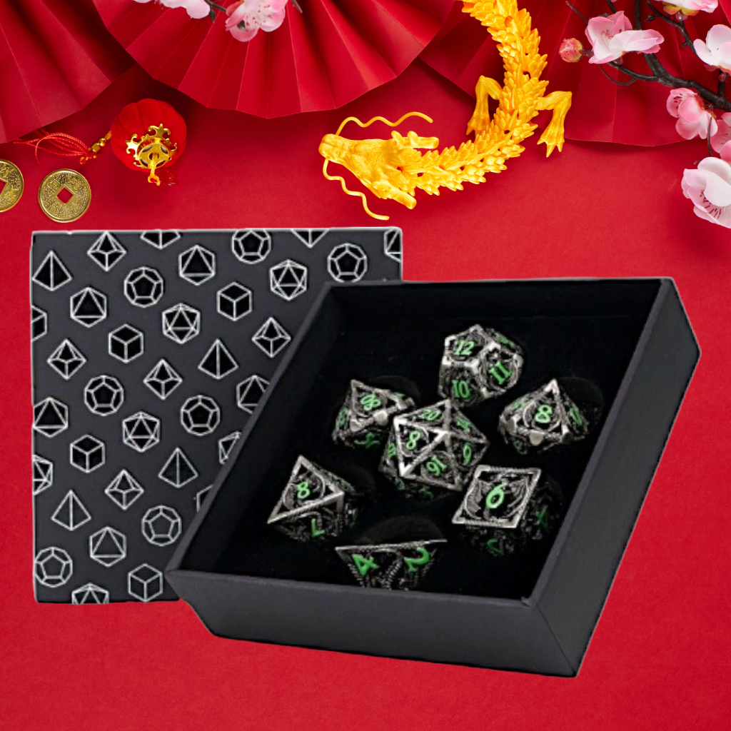 LPG Metal Dice RPG Set Hollow  Dragon