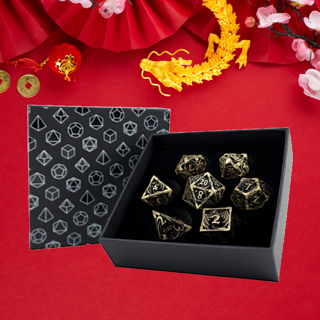 LPG Metal Dice RPG Set Hollow  Dragon