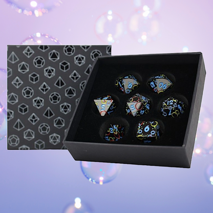 LPG Metal Dice RPG Set Inscripted Bubble