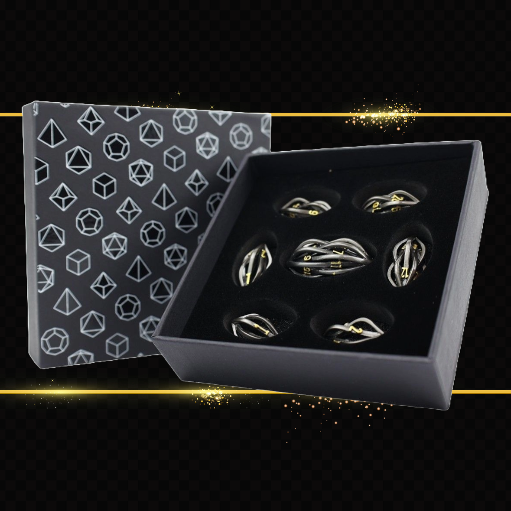 LPG Metal Dice RPG Set Hollow Elliptic