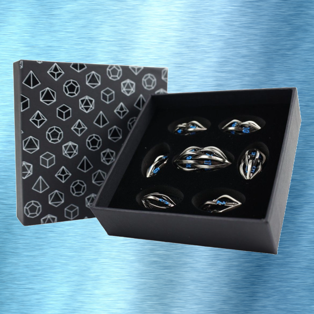 LPG Metal Dice RPG Set Hollow Elliptic
