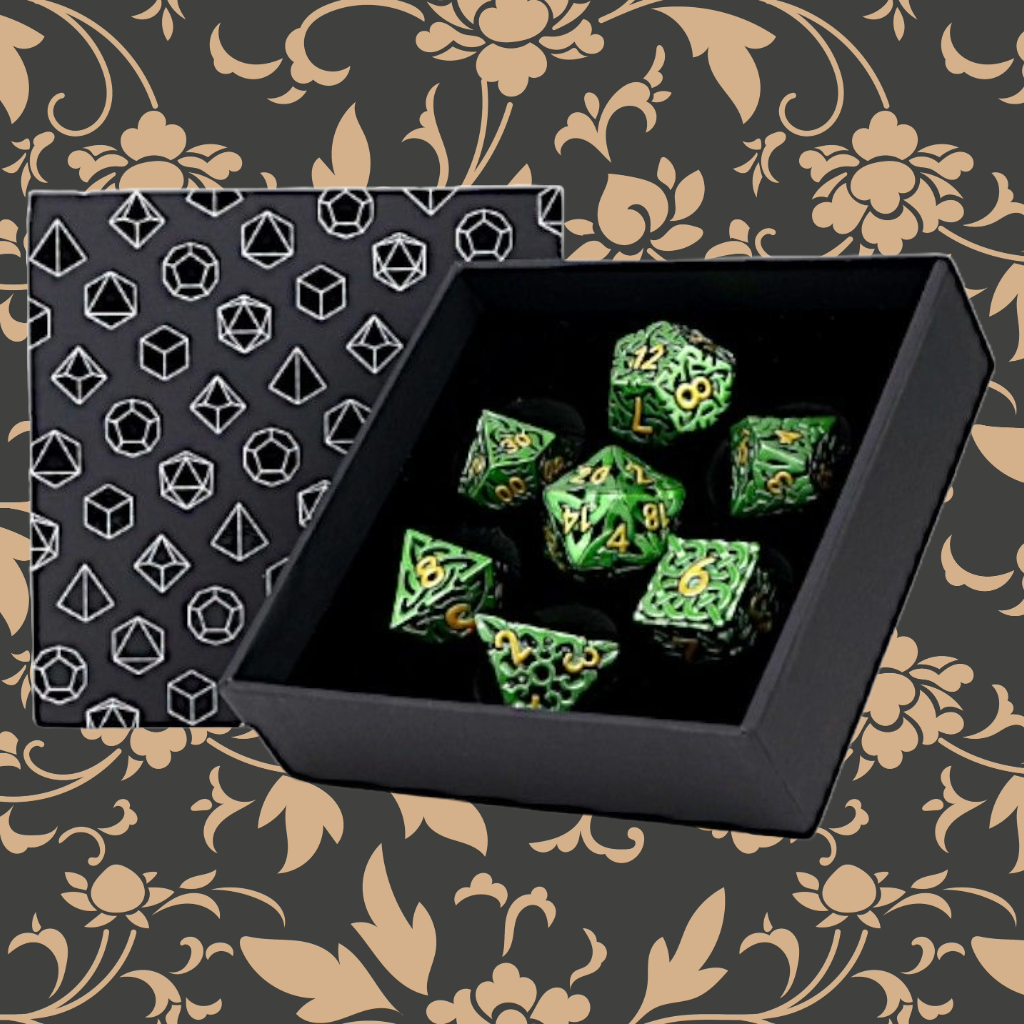 LPG Metal Dice RPG Set Hollow Celtic