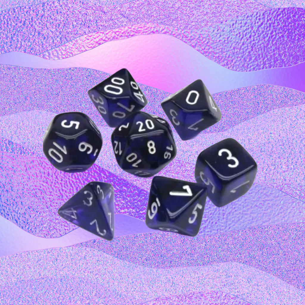 D7-Die Set Dice Translucent Polyhedral