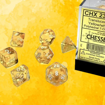 D7-Die Set Dice Translucent Polyhedral
