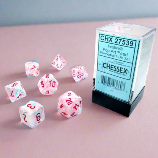 D7-Die Set Dice Festive Polyhedral